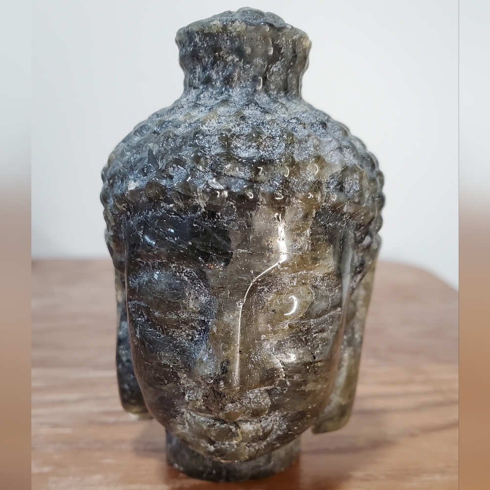 Labradorite Buddha Head 0.51 Pounds 3 inches